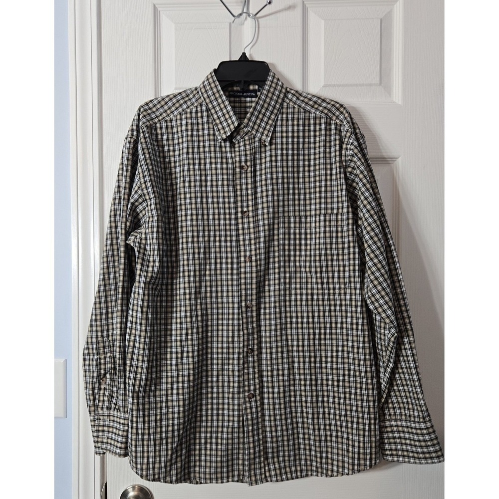 Michael Austin Mens Long Sleeve Shirt Size Medium‎ Plaid